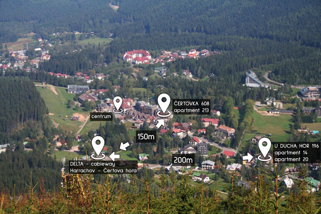 Enjoyharrachov - Atraktivni Slunny Klimatizovany Apartman 14 V Centru Harrachova Se Saunou, Parkovanim, Wifi-Wlan, Sat, Herni Konzoli, Pc S Win 10, Netflix Zdarma A Moznosti Dobijeni Auta S Jedinecnym Vyhledem Na Certovu Horu Se Skokanskymi Mustky ภายนอก รูปภาพ